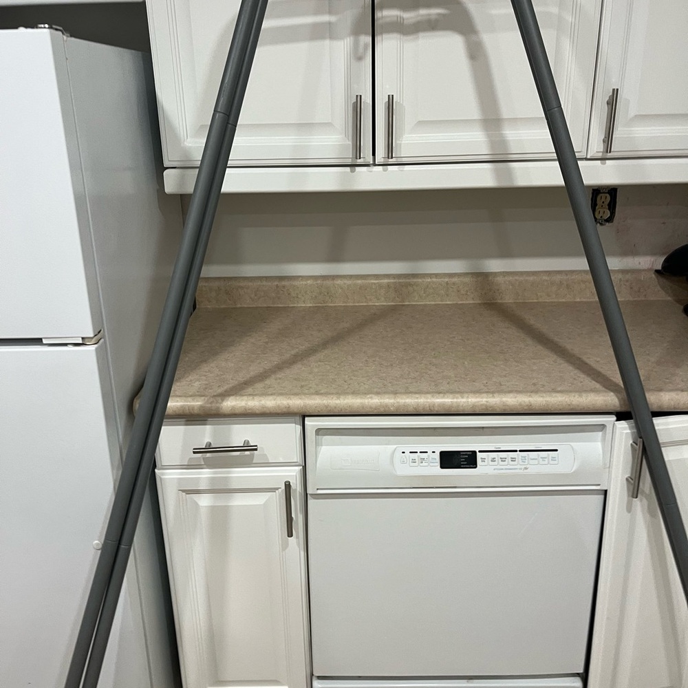 Gray Metal A-Frame Swing Stand